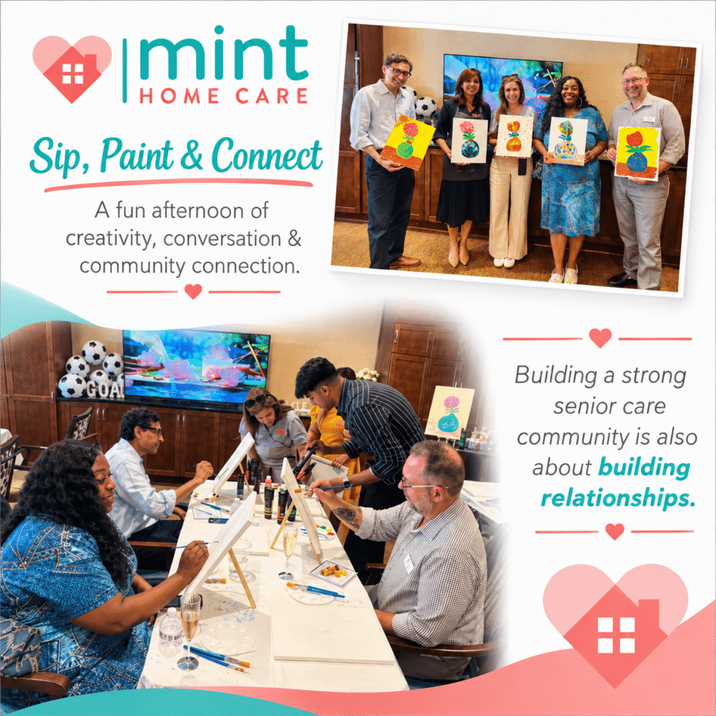 Mint Home Care I Sip Paint Connect at Sunrise at Hunter Mill - Mint Home Care Providers Mint Home Care I Sip, Paint & Connect at Sunrise at Hunter Mill
